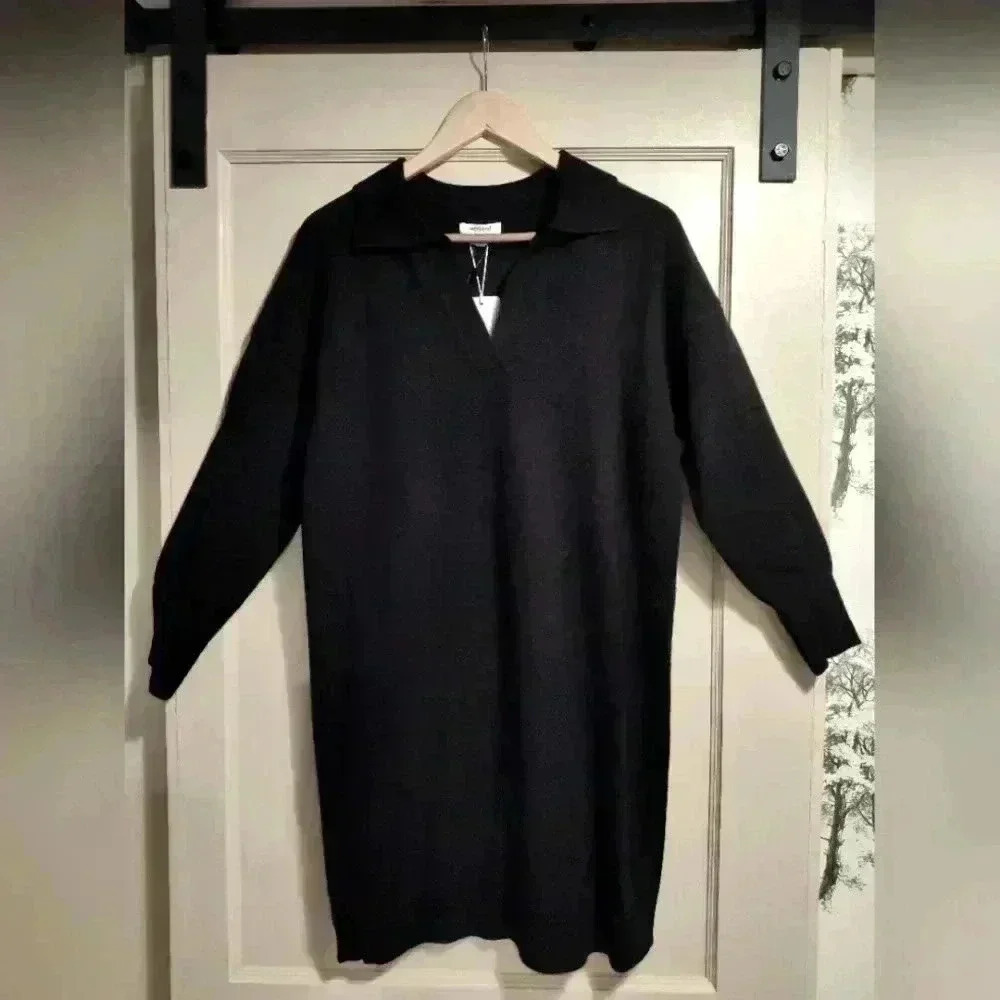 Weekend Black Cashmere blend Sweater Knit Dress | Long Sleeve | Medium
